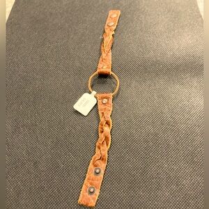 NWT gold and cognac guitar string bracelet  rose gold hardware